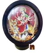 Goddess Durga | Sherawali Mata Idol for Car Dashboard (Wooden) (6.5 Cms) (1 Pc)
