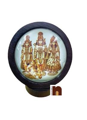 Shri Ram Darbar Idol for Car Dashboard (Wooden) (6.5 Cms) (1 Pc) 1