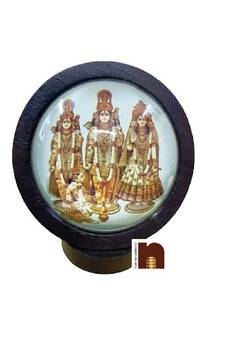 Shri Ram Darbar Idol for Car Dashboard (Wooden) (6.5 Cms) (1 Pc)