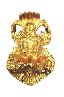 Kirtimukha In Brass With Lord Ganesha Sitting On Top With Panchanaga (9 Cms) (1 Pc)