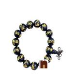 Om Mani Padme Hum Carved Stretchable Wooden Beads Bracelet ( 12 MM Beads) (1 Pc)