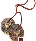 Brass Tingsha Bell with Dragon Symbols for Meditation (Tibetan Cymbals) (7.5 Cms Approx) (1 Pc)