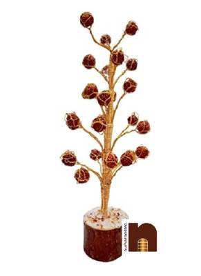 Beautifully Handcrafted Rudraksha Beads Tree for Good Luck (25 Cms (1 Pc) 1