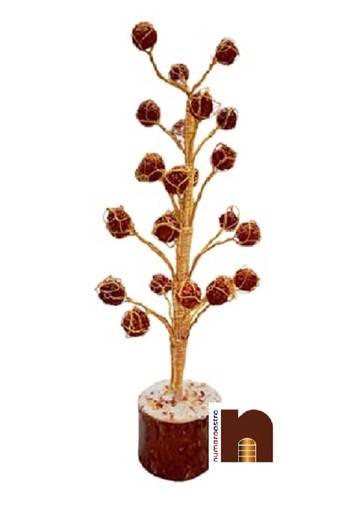 Beautifully Handcrafted Rudraksha Beads Tree for Good Luck (25 Cms (1 Pc)