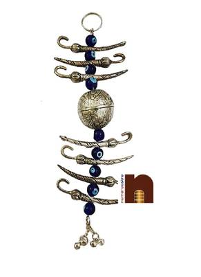 Nimbu Mirchi | Nazar Battu | Evil Eye Protector Hanging With Evil Eye (Metallic Silver) (1 Pc) 1
