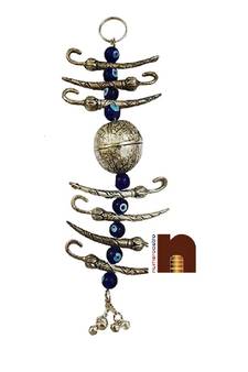 Nimbu Mirchi | Nazar Battu | Evil Eye Protector Hanging With Evil Eye (Metallic Silver) (1 Pc)