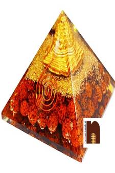 Orgone Pyramid Shri Yantra With Rudraksha Beads For Spiritual Healing (1 Pc)
