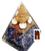 Orgone Pyramid Shri Yantra with Lapis Lazuli Crystal Stones for Spiritual Healing (1 Pc)