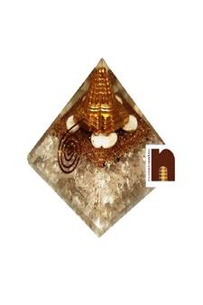 Orgone Pyramid Shri Yantra with Selenite Crystal Stones for Spiritual Healing (1 Pc)