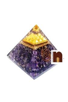 Amethyst Crystal Stones Orgone Pyramid With Navgraha Pyramids for Spiritual Healing (1 Pc)