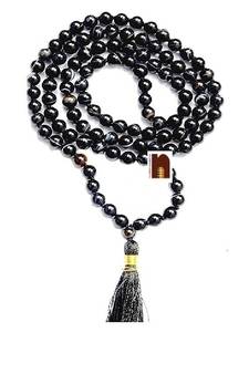 Original Black Sulemani Hakik Round Knotted Beads Mala (109 Beads) (8 MM Approx) (1 Pc)