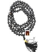 Original Black Sulemani Hakik Round Knotted Beads Mala (Lab Certified) (109 Beads) (6 MM Approx) (1 Pc)