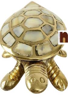 Numeroastro Wish Fulfilling Brass Tortoise | Turtle with A Secret Wish Compartment (12 Cms) (1 Pc)
