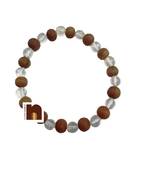 Wood & Crystal | Sphatik Diamond Cut Beads Stretchable Bracelet (8 MM) ( 1 Pc)