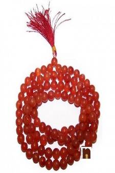 Red Agate (Hakik) Knotted Beads Mala For Good Luck (Small Beads) 6 MM) (1 Pc)