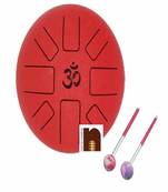 Happy Drum Pan with Rubber Musical Mallet and Travel Bag for Meditation & Yoga Sound Healing (Matte Red) (8 Inches)