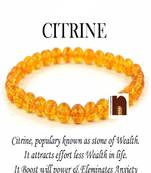 Citrine | Sunela Round Beads Stretchable Bracelet For Men & Women (1 Pc)