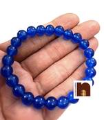 Blue Agate | Hakik Stretchable Bracelet For Men & Women (8 MM Beads) (1 Pc)
