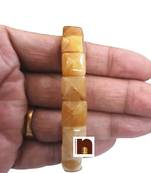 Yellow Jade Pyramid Shape Stone Bracelet (Stretchable) (1 Pc)