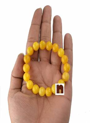 Yellow Agate | Hakik Stretchable Bracelet For Men & Women (8 MM Beads) (1 Pc) 1
