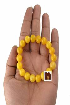 Yellow Agate | Hakik Stretchable Bracelet For Men & Women (8 MM Beads) (1 Pc)
