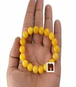 Yellow Agate | Hakik Stretchable Bracelet For Men & Women (8 MM Beads) (1 Pc)