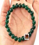 Green Agate | Hakik Stretchable Bracelet For Men & Women (8 MM Beads) (1 Pc)