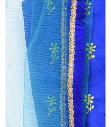 Kinder Kids Girls Blue  Green Embroidered Ready to Wear Lehenga  Blouse With Dupatta