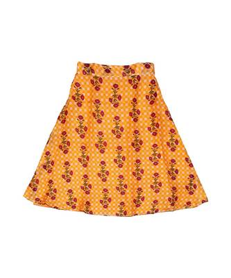 Kinder Kids Girls Mustard  Green Embroidered Ready to Wear Lehenga  Choli 4
