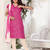Pink Embroidered Chaderi and jacquard unstitched salwar with dupatta