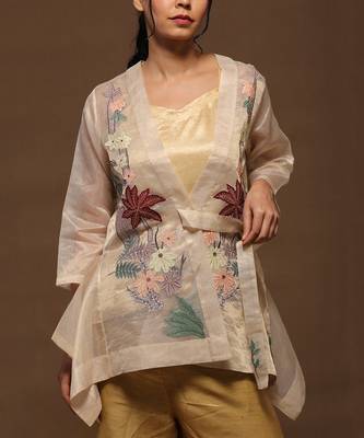 Linen Embroidered White Kurta Sets 2