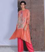 Linen Embroidered Pink Kurta Sets