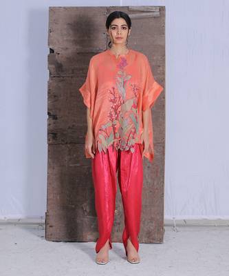 Linen Embroidered Pink Kurta Sets 1