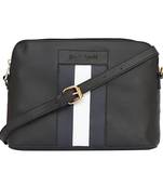 Black Striped Sling Bag