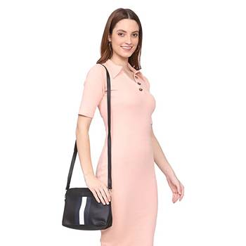 Black Striped Sling Bag 4