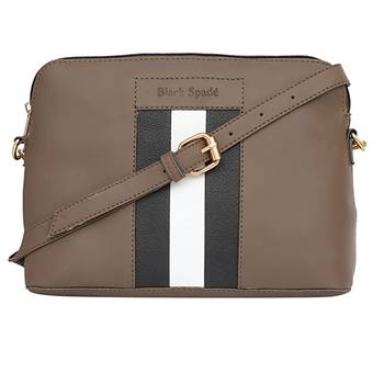 Brown Striped Sling Bag 1