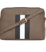 Brown Striped Sling Bag