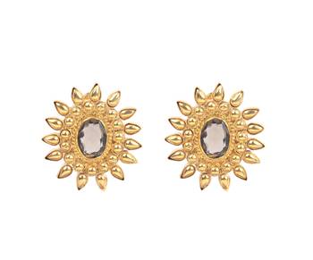 Gold quartz   earrings 2