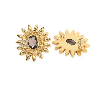 Gold quartz   earrings 3