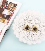 Silver onyx earrings