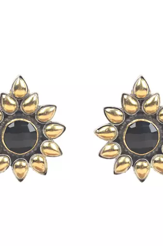 Silver onyx earrings