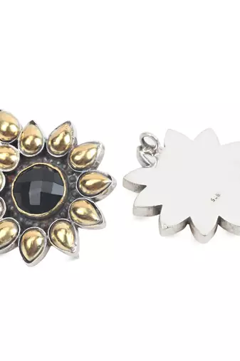 Silver onyx earrings