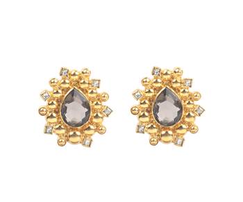 Gold onyx earrings 2
