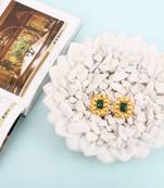 Gold emerald   earrings