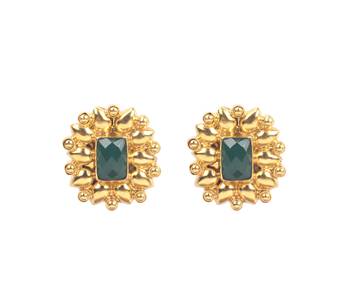 Gold emerald   earrings 2