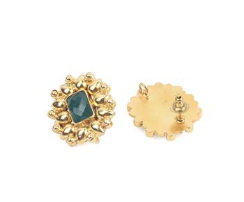Gold emerald   earrings 3