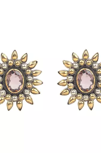 Gold onyx earrings