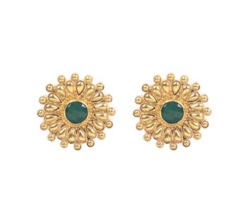 Gold emerald   earrings 2