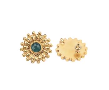 Gold emerald   earrings 3