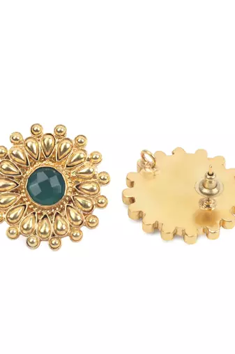 Gold emerald   earrings